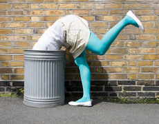 Searching in a trash can